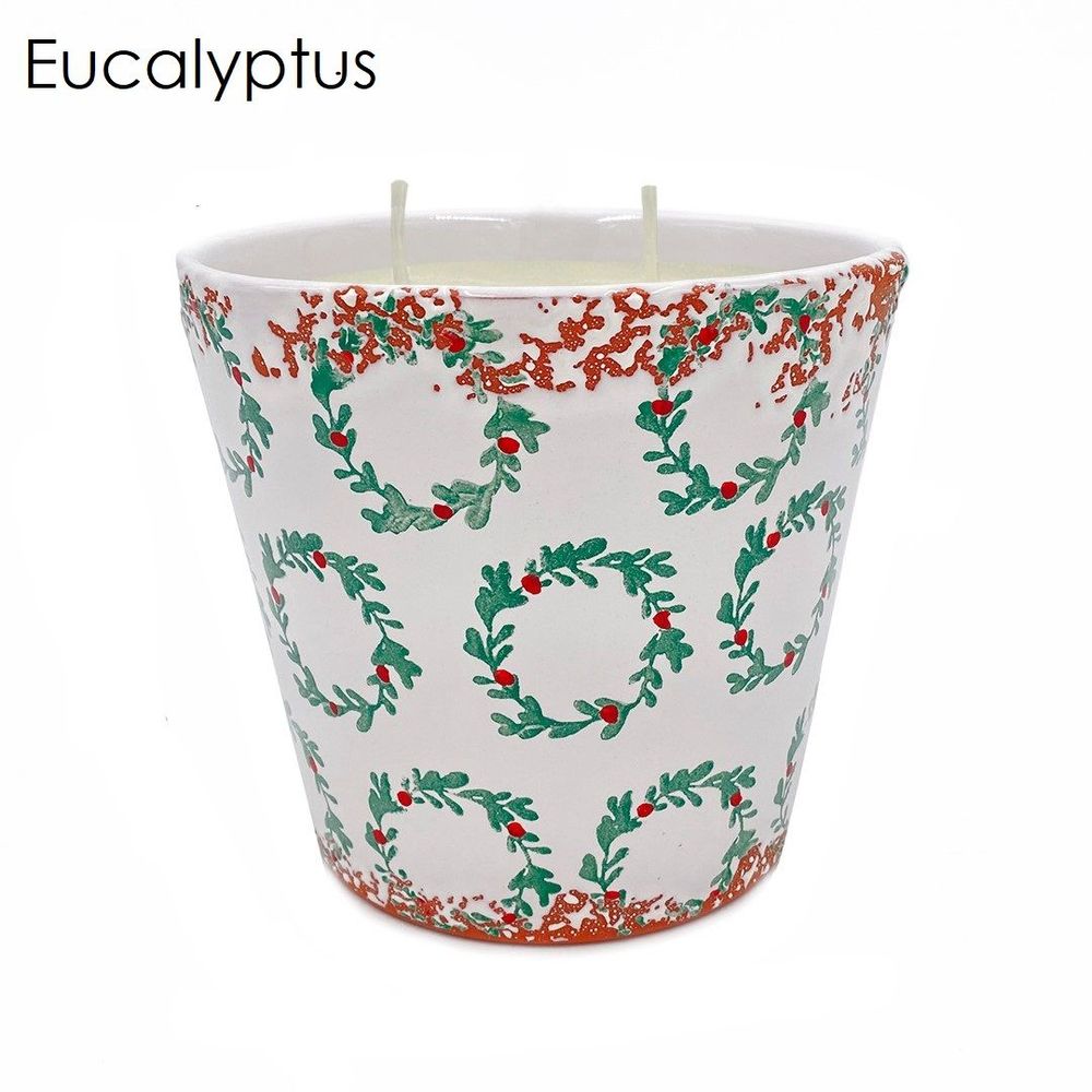 Bougies - Bougie parfumée en céramique couronne de Noël taille L - WAX DESIGN - BARCELONA