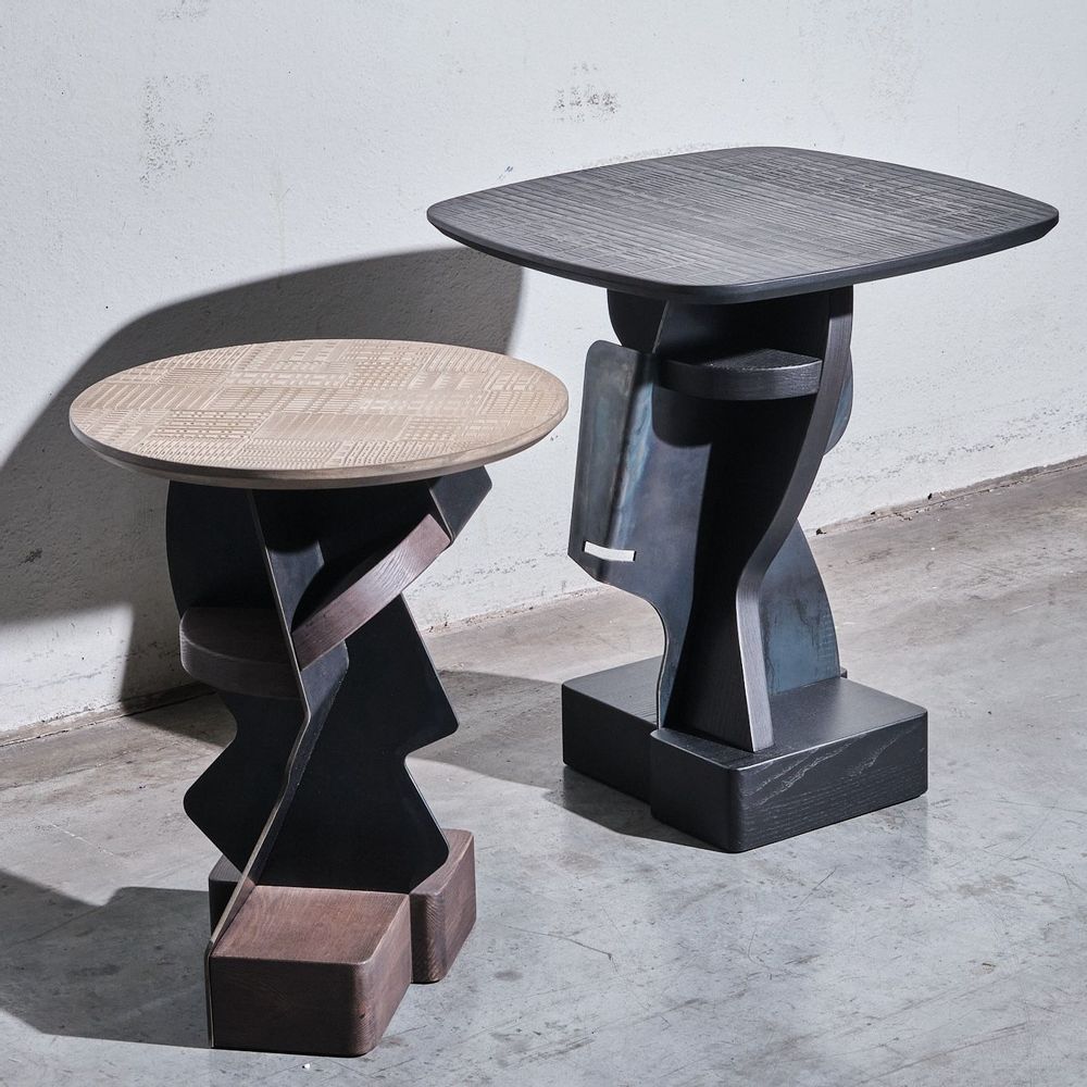 Design objects - NEVEL bookcase/MATERIA E MEMORIA coffee table - MOS DESIGN