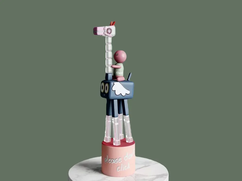 Sculptures, statuettes et miniatures - Sculpture — Girafe et garçon - YOOMOOTA