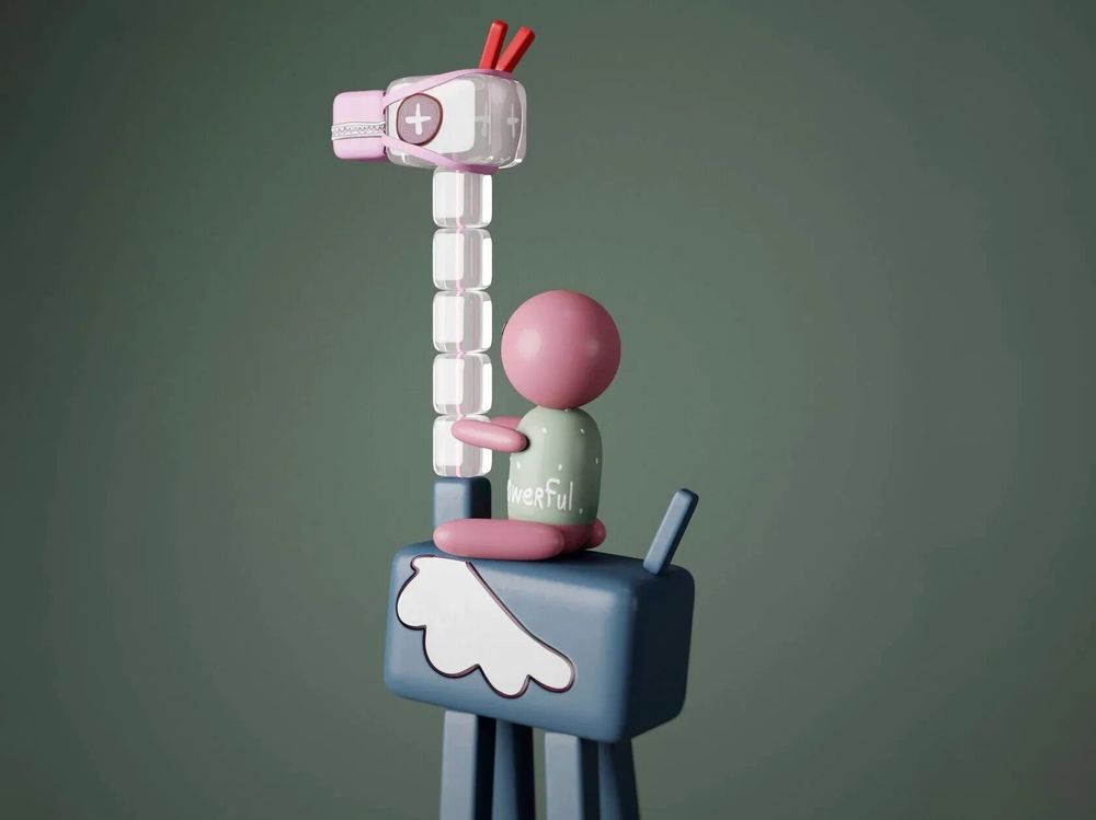 Sculptures, statuettes et miniatures - Sculpture — Girafe et garçon - YOOMOOTA