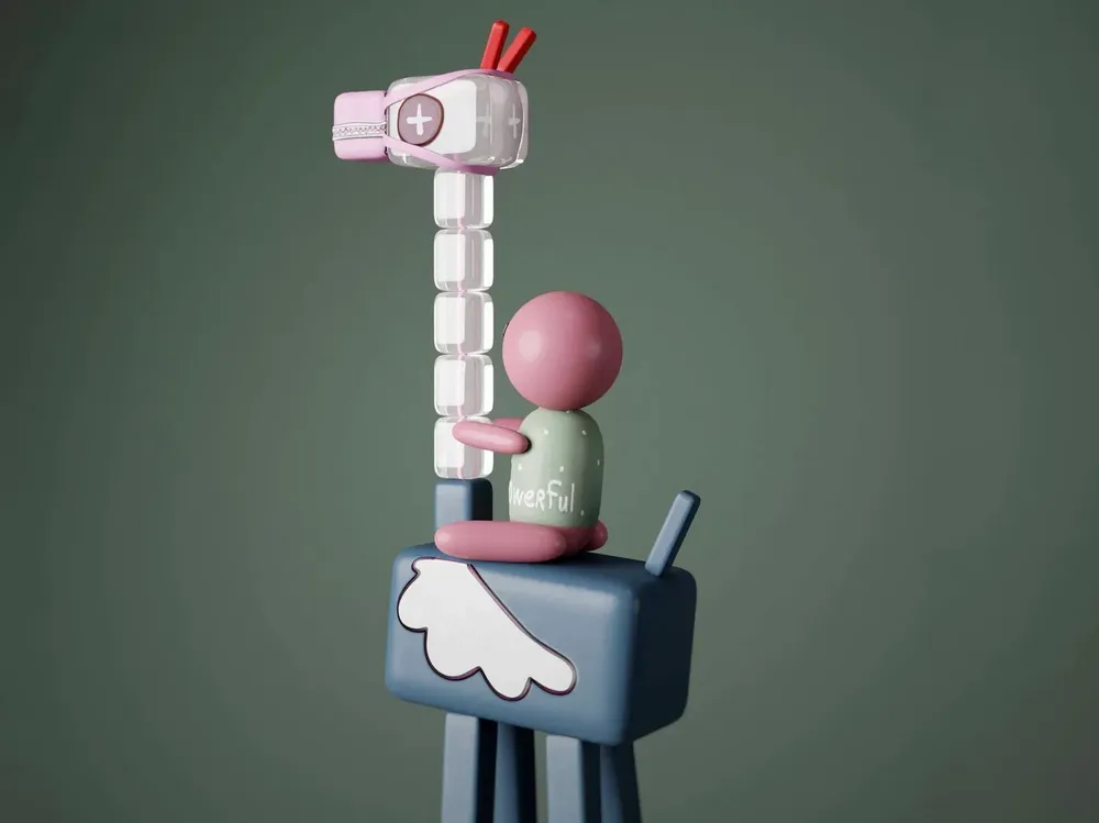 Sculptures, statuettes et miniatures - Sculpture — Girafe et garçon - YOOMOOTA