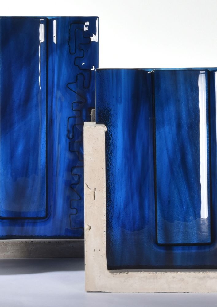Verre d'art - Vase . ROARING FORTIES . Triptyque . Collection Canopée - AURORE BOUTER GLASS ART