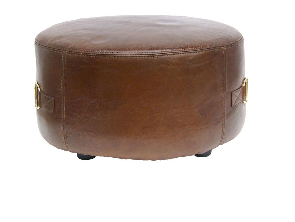 Tabourets - Pouf L'Orfèvre Cigare en cuir vintage - Style industriel et confortable - JP2B DECORATION