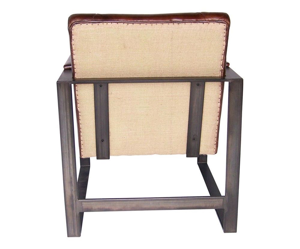 Armchairs - Oregon Armchair in Vintage Cigar Leather - Robust and Comfortable Design - JP2B DECORATION