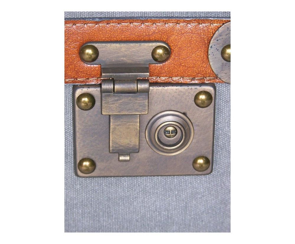 Storage boxes - Austin Storage Trunk in Fabric and Leather - Chic and Vintage Style - JP2B DECORATION