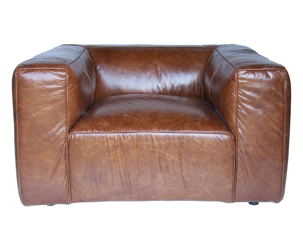 Armchairs - Boston Genuine Leather Armchair - Comfort and Contemporary Elegance - JP2B DECORATION