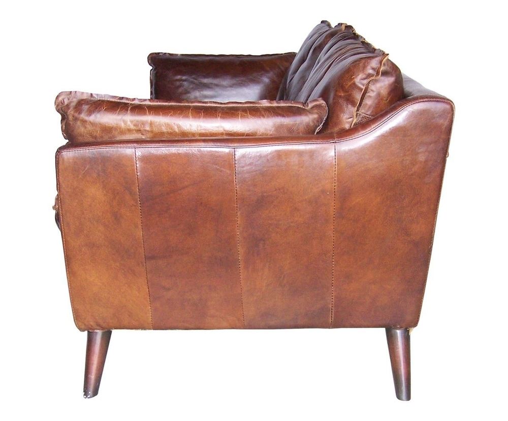 Sofas - Le Scandi Sofa in Cigar Leather, Scandinavian Design and Modern Comfort - JP2B DECORATION