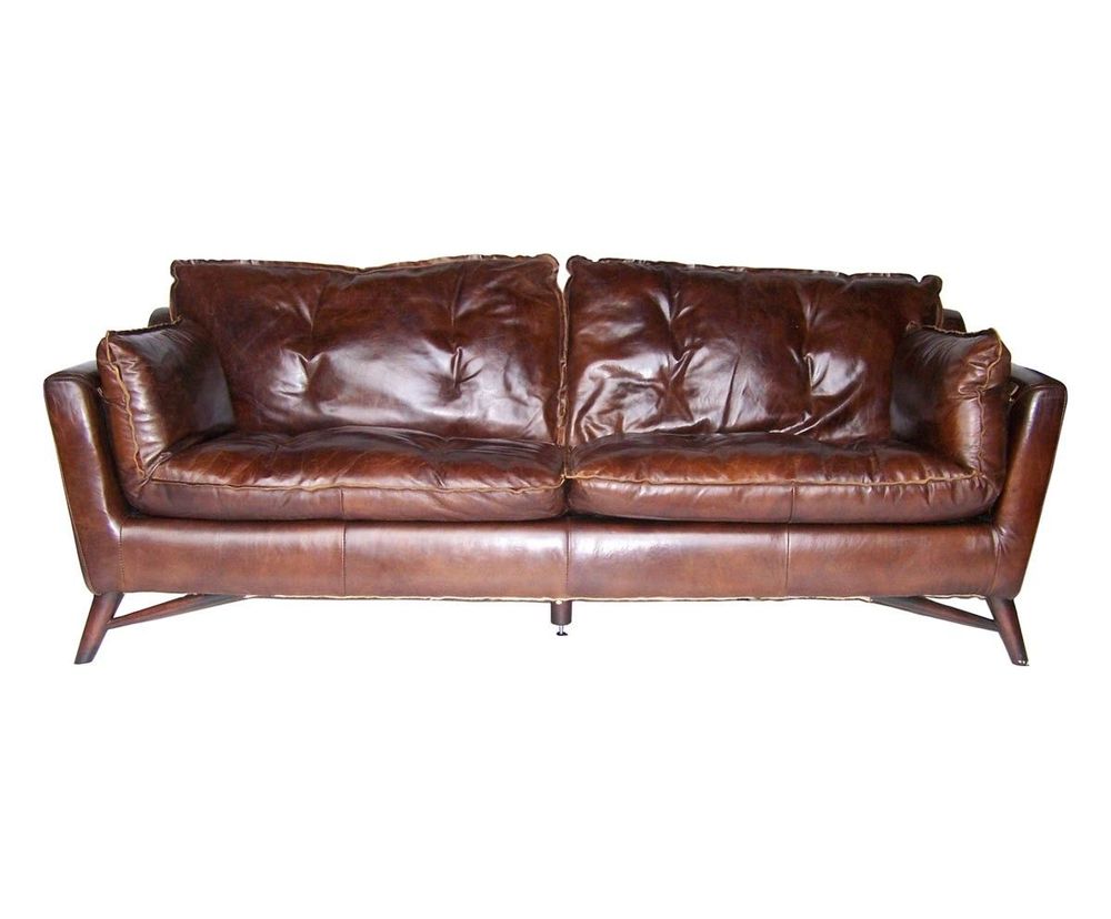 Sofas - Le Scandi Sofa in Cigar Leather, Scandinavian Design and Modern Comfort - JP2B DECORATION