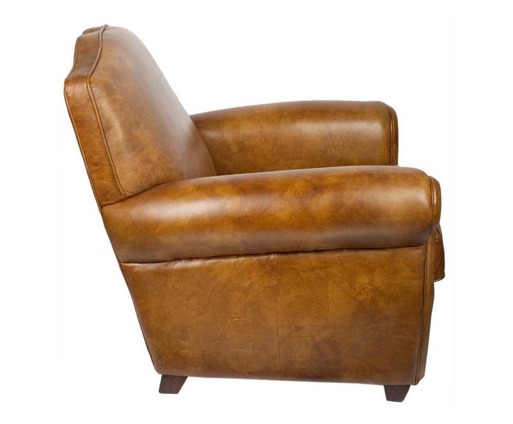 Armchairs - Club Moustache Armchair in Leather - Classic and Timeless Design - JP2B DECORATION