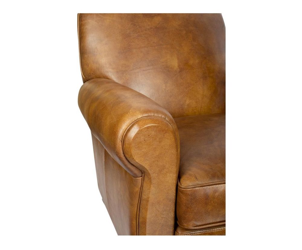 Armchairs - Club Moustache Armchair in Leather - Classic and Timeless Design - JP2B DECORATION