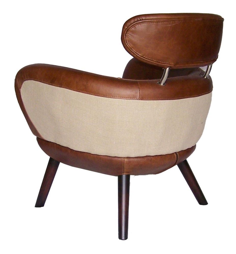 Armchairs - Scandi L'Élégant Armchair – Chic Leather and Jute Design - JP2B DECORATION