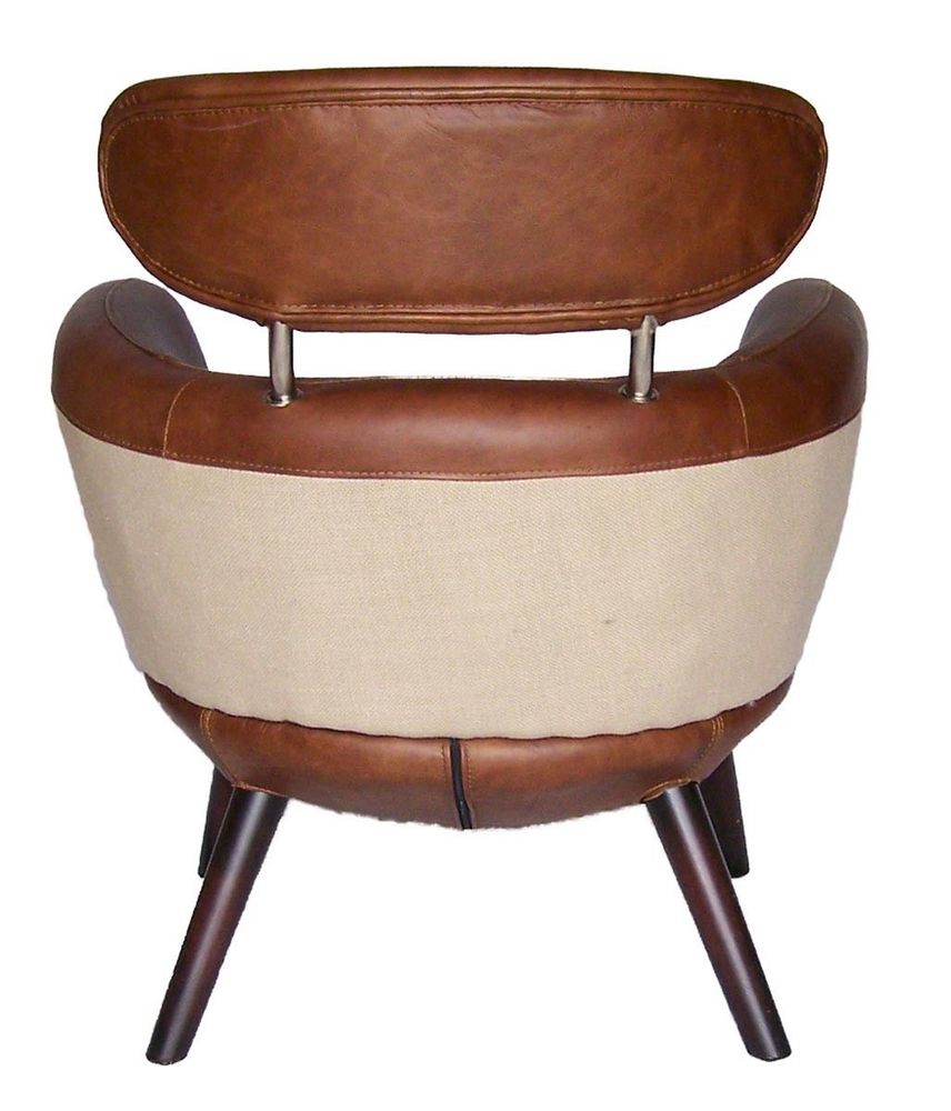 Armchairs - Scandi L'Élégant Armchair – Chic Leather and Jute Design - JP2B DECORATION