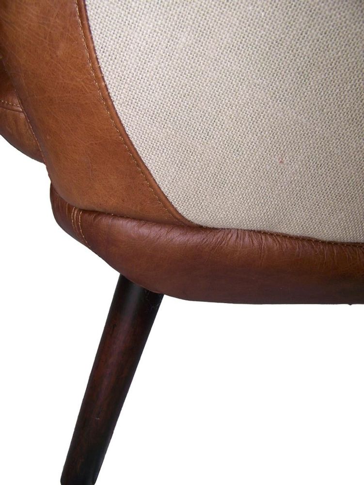 Armchairs - Scandi L'Élégant Armchair – Chic Leather and Jute Design - JP2B DECORATION