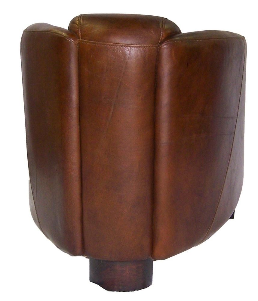 Fauteuils - Fauteuil Georgio en cuir vintage cigare - Design épuré et confortable - JP2B DECORATION