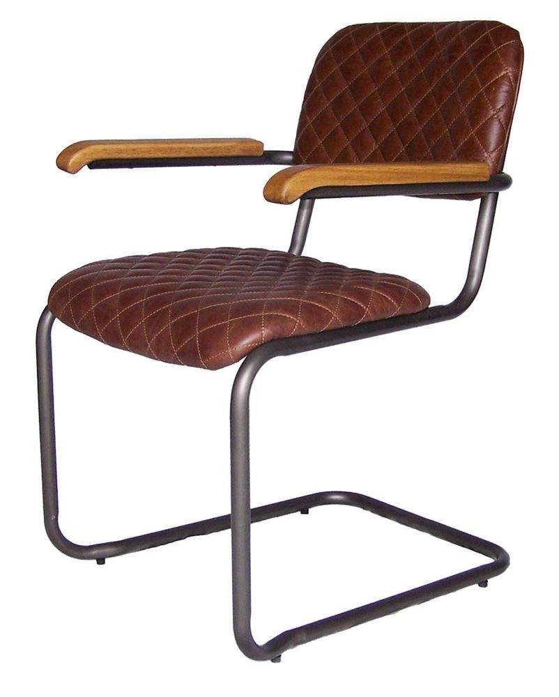 Fauteuils - Fauteuil Kansas en cuir cigare - Style industriel et vintage - JP2B DECORATION