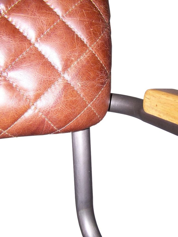 Fauteuils - Fauteuil Kansas en cuir cigare - Style industriel et vintage - JP2B DECORATION
