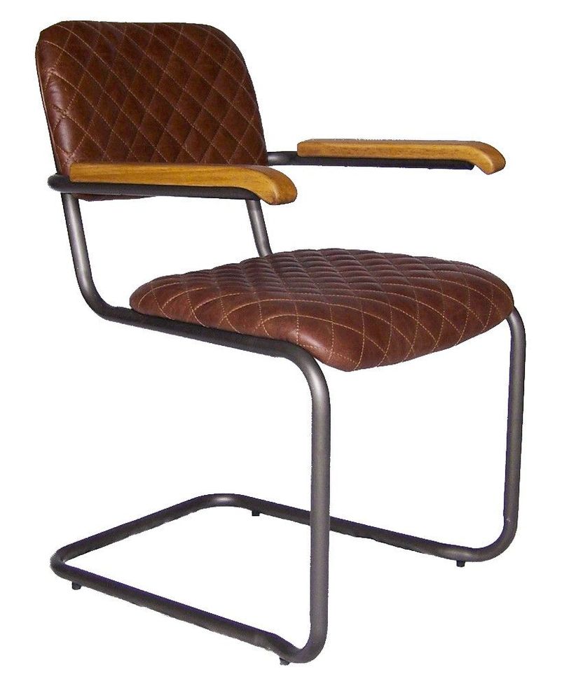 Fauteuils - Fauteuil Kansas en cuir cigare - Style industriel et vintage - JP2B DECORATION