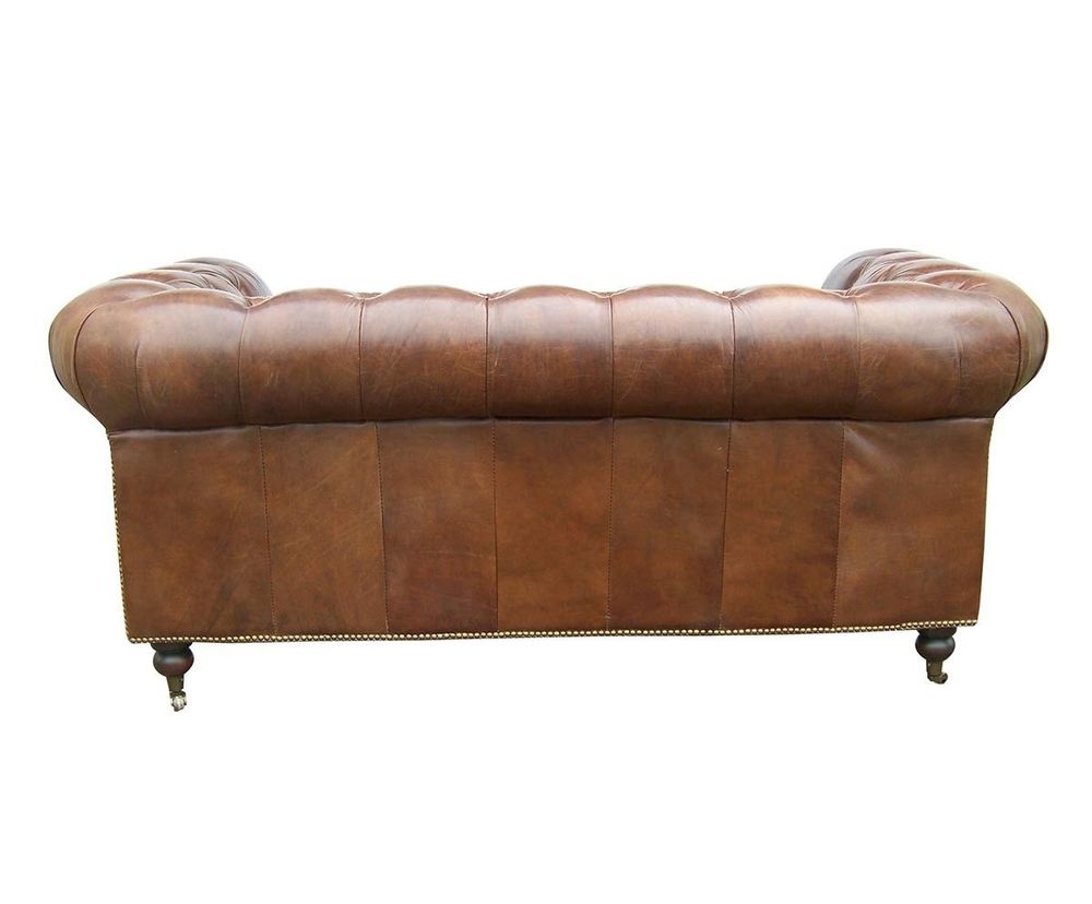 Canapés - Canapé Chesterfield Cigare 2 places en cuir - Design classique vintage - JP2B DECORATION