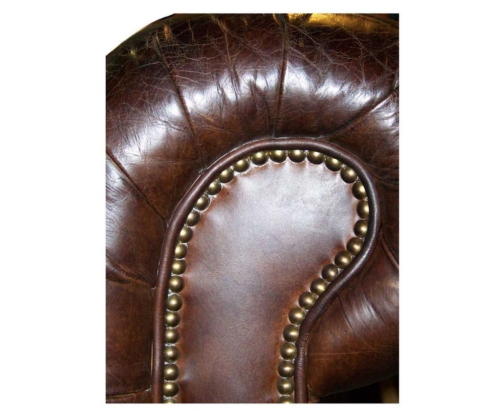 Canapés - Canapé Chesterfield Cigare 2 places en cuir - Design classique vintage - JP2B DECORATION