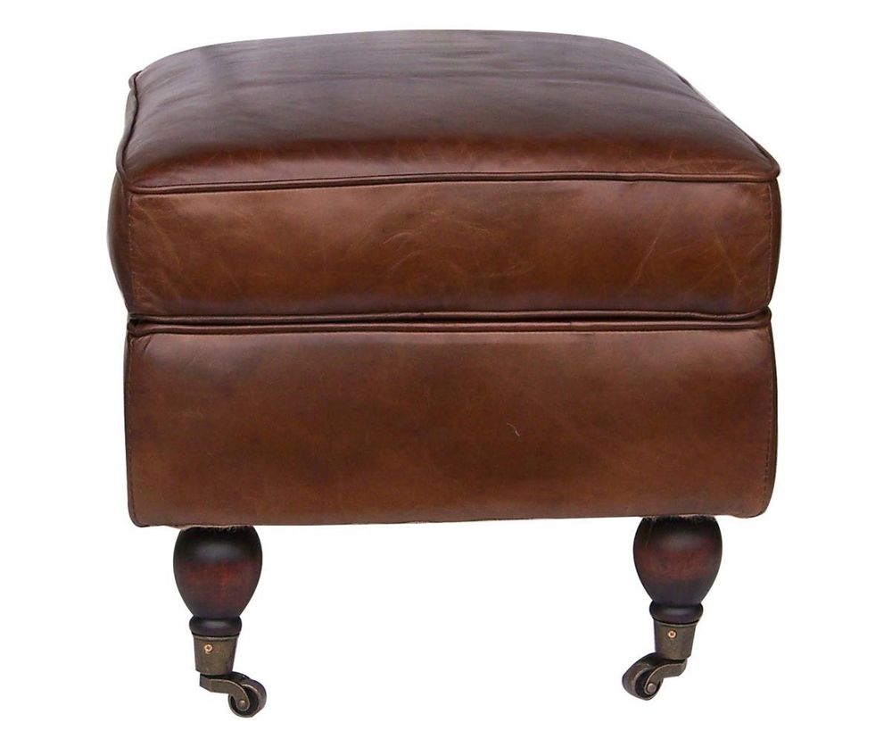 Stools - Club Leather Footrest – Vintage Style and Comfort - JP2B DECORATION