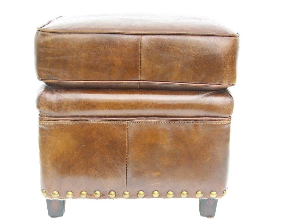 Tabourets - Repose-pied Club 2 en cuir – Confort chic et tendance - JP2B DECORATION