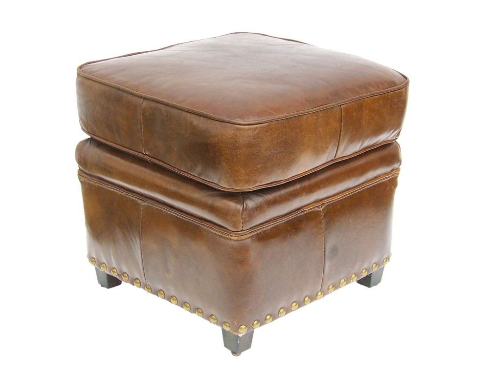 Tabourets - Repose-pied Club 2 en cuir – Confort chic et tendance - JP2B DECORATION