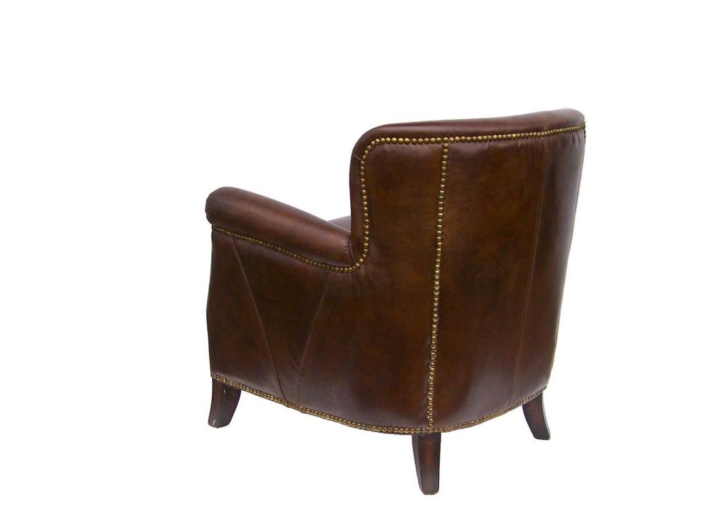 Armchairs - Dandy Genuine Leather Armchair - Elegance and Comfort - JP2B DECORATION