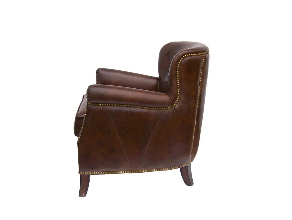 Armchairs - Dandy Genuine Leather Armchair - Elegance and Comfort - JP2B DECORATION