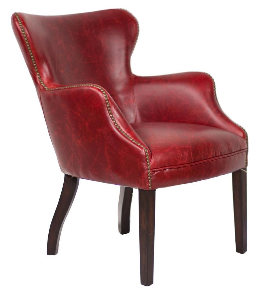 Fauteuils - Fauteuil L'invité Red en cuir vintage - Design élégant et confortable - JP2B DECORATION