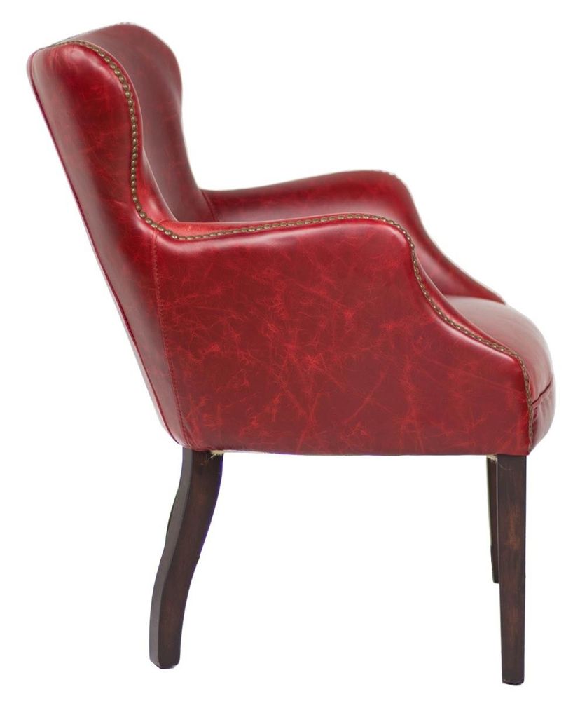 Fauteuils - Fauteuil L'invité Red en cuir vintage - Design élégant et confortable - JP2B DECORATION
