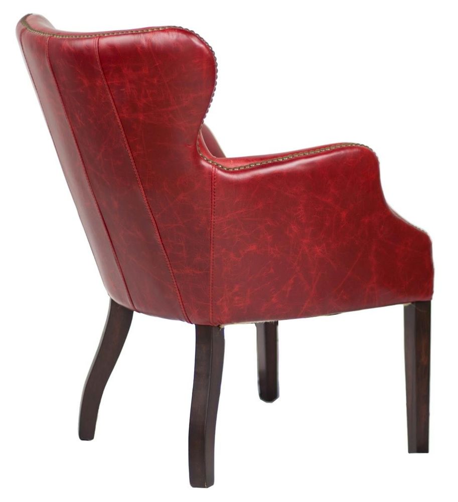 Fauteuils - Fauteuil L'invité Red en cuir vintage - Design élégant et confortable - JP2B DECORATION