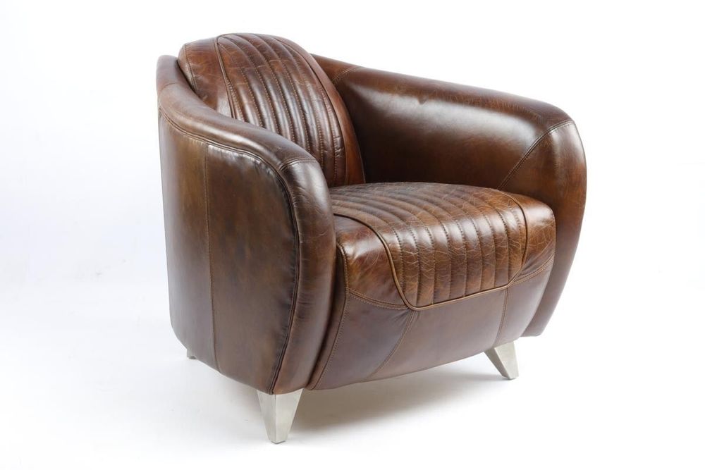 Fauteuils - Fauteuil Sporster en cuir – Allure vintage et confort exceptionnel - JP2B DECORATION