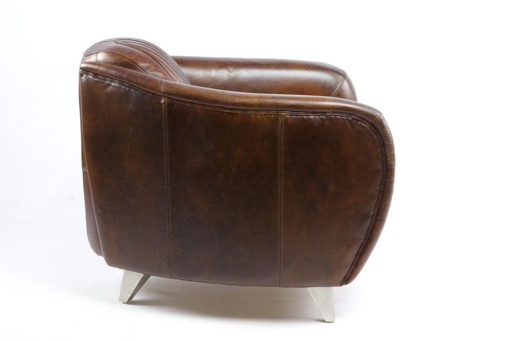 Fauteuils - Fauteuil Sporster en cuir – Allure vintage et confort exceptionnel - JP2B DECORATION