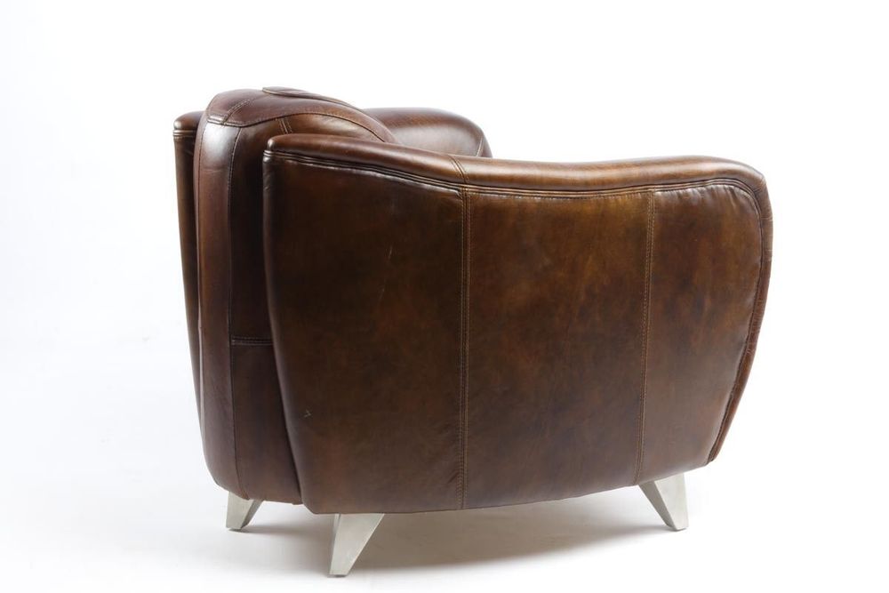 Fauteuils - Fauteuil Sporster en cuir – Allure vintage et confort exceptionnel - JP2B DECORATION