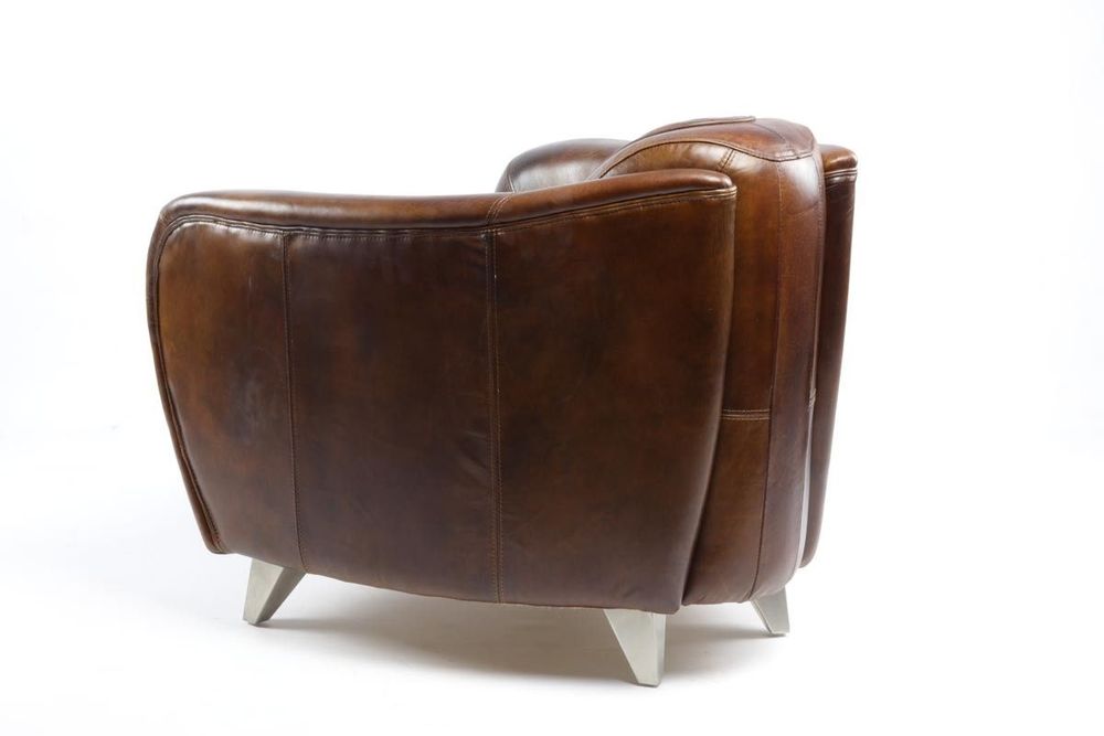 Fauteuils - Fauteuil Sporster en cuir – Allure vintage et confort exceptionnel - JP2B DECORATION