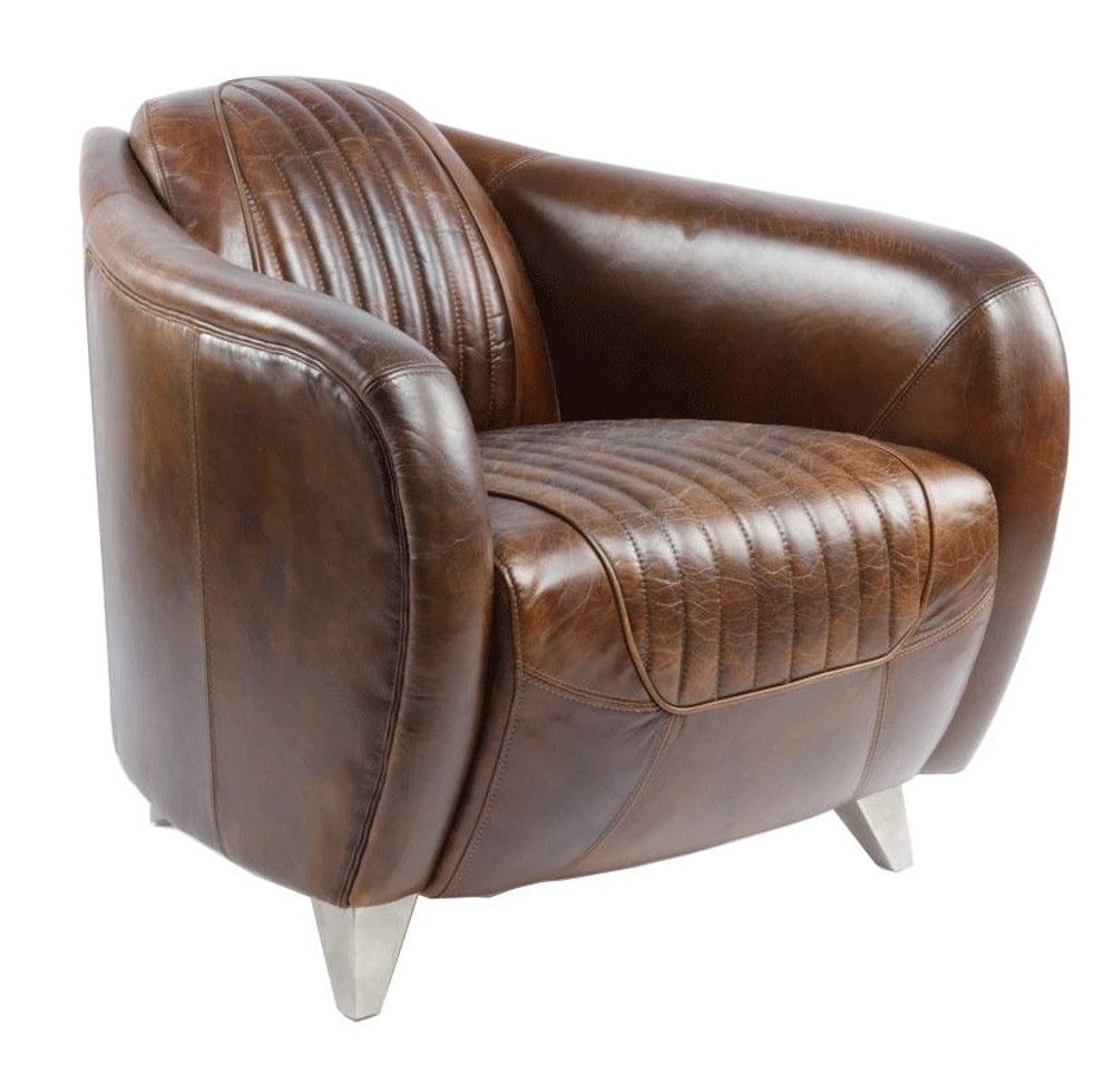 Fauteuils - Fauteuil Sporster en cuir – Allure vintage et confort exceptionnel - JP2B DECORATION