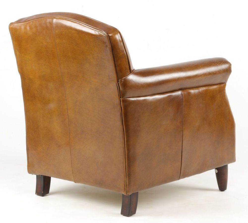 Armchairs - Normandie Leather Armchair - Vintage Cigare - JP2B Decoration - JP2B DECORATION
