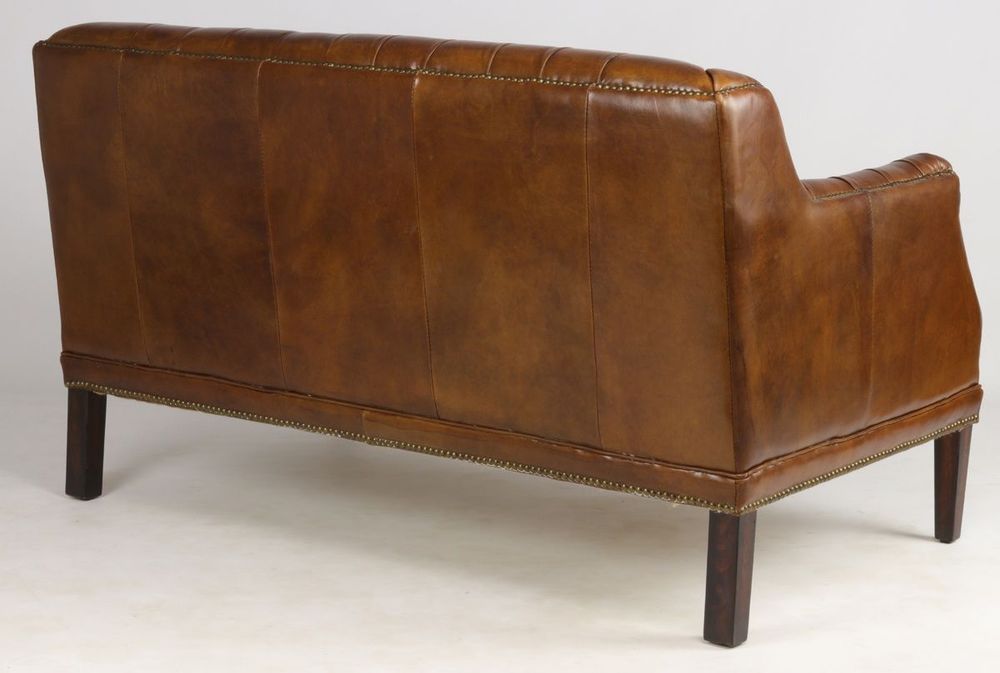 Sofas - Hampton Leather 2-Seater Sofa - Vintage Cigare - JP2B Decoration - JP2B DECORATION