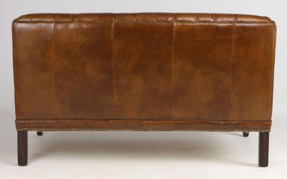 Sofas - Hampton Leather 2-Seater Sofa - Vintage Cigare - JP2B Decoration - JP2B DECORATION