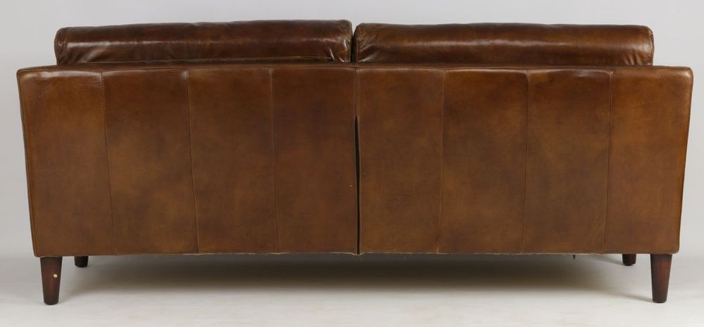 Sofas - Orlando Leather Sofa - 3-Seater Vintage Cigar - JP2B DECORATION