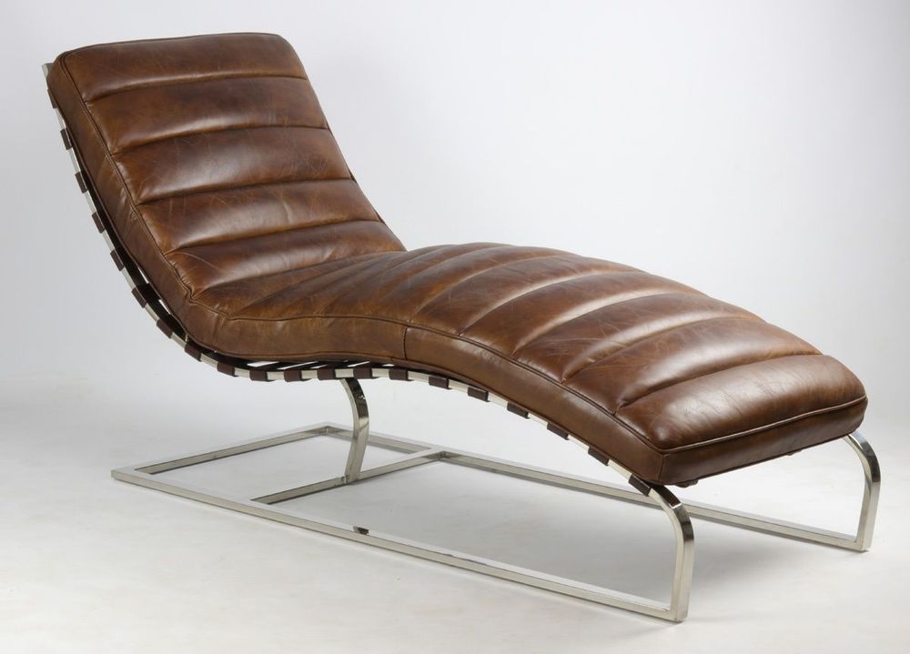 Armchairs - New York Chaise Longue in Cigar Leather - Elegance and Comfort - JP2B DECORATION