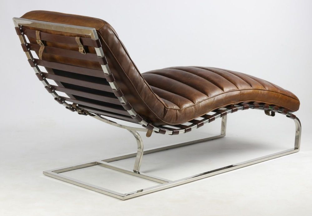 Armchairs - New York Chaise Longue in Cigar Leather - Elegance and Comfort - JP2B DECORATION