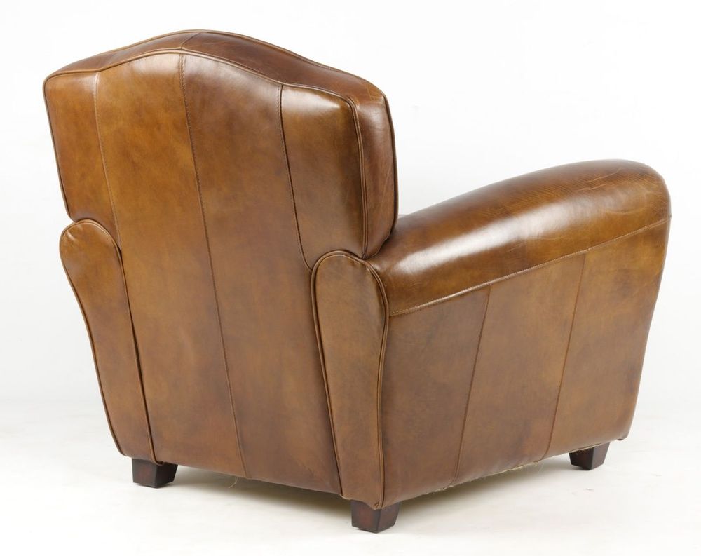 Armchairs - Club Charleston Leather Armchair - Vintage Cigar - JP2B DECORATION