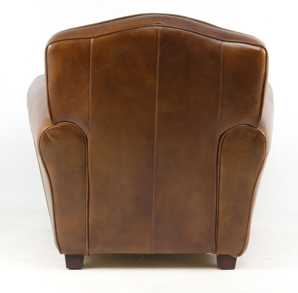 Armchairs - Club Charleston Leather Armchair - Vintage Cigar - JP2B DECORATION