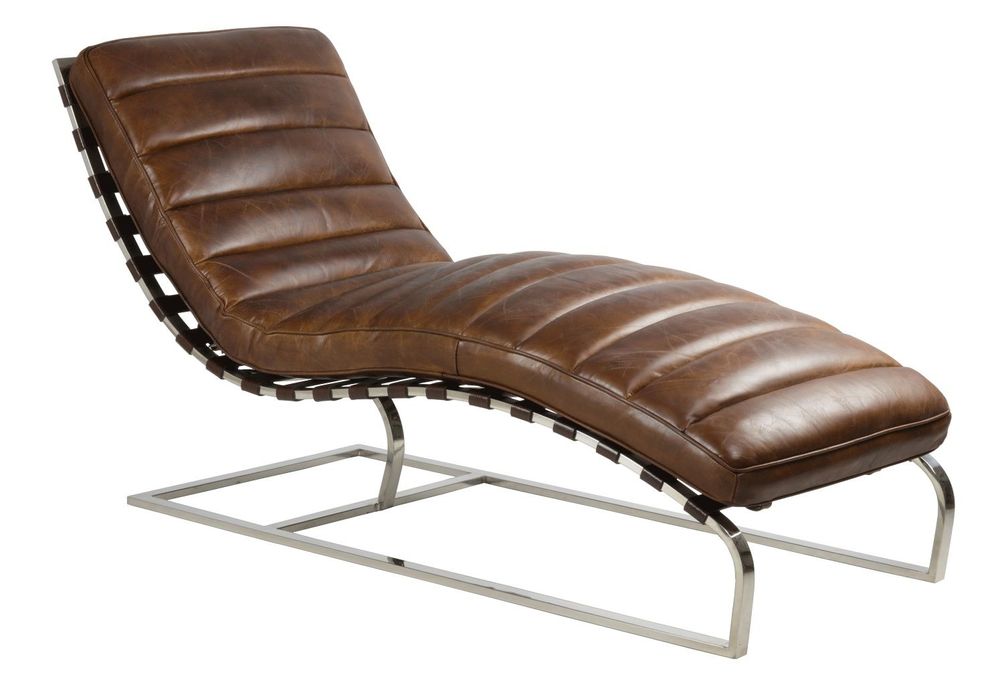 Armchairs - New York Chaise Longue in Cigar Leather - Elegance and Comfort - JP2B DECORATION