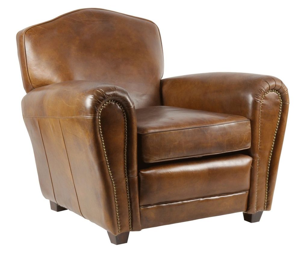 Armchairs - Club Charleston Leather Armchair - Vintage Cigar - JP2B DECORATION