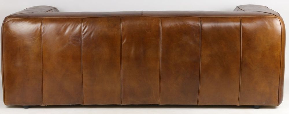 Sofas - Boston Leather Sofa - 3-Seater Vintage Cigar - JP2B DECORATION