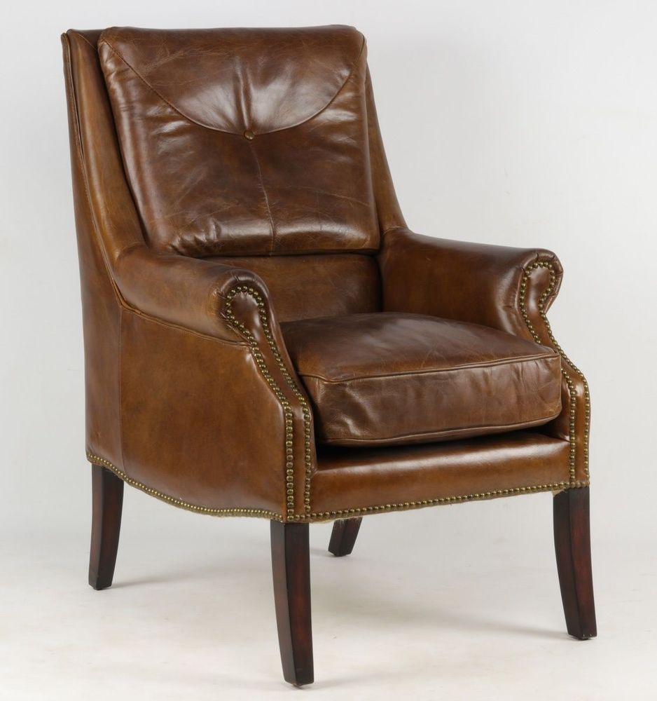Armchairs - Chicago Leather Armchair - Vintage Cigar - JP2B DECORATION