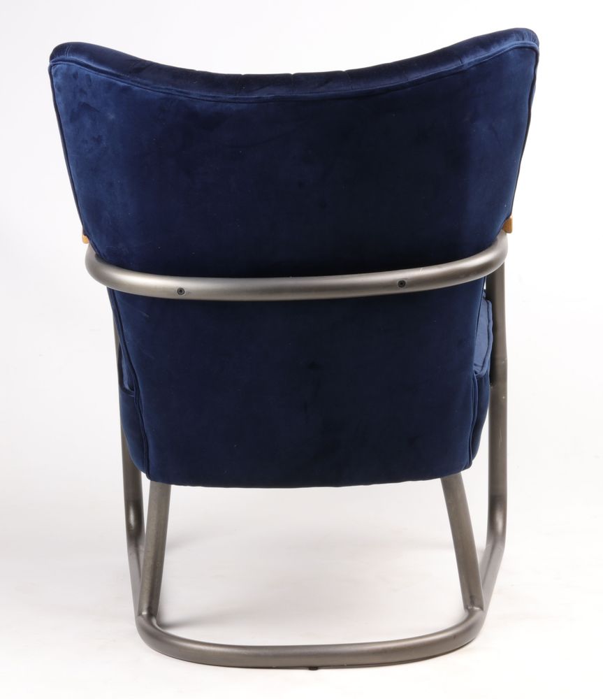 Armchairs - Loop Industrial Armchair in Ocean Blue Velvet – Design and Comfort - JP2B DECORATION