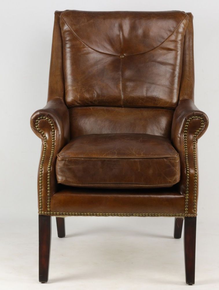 Armchairs - Chicago Leather Armchair - Vintage Cigar - JP2B DECORATION